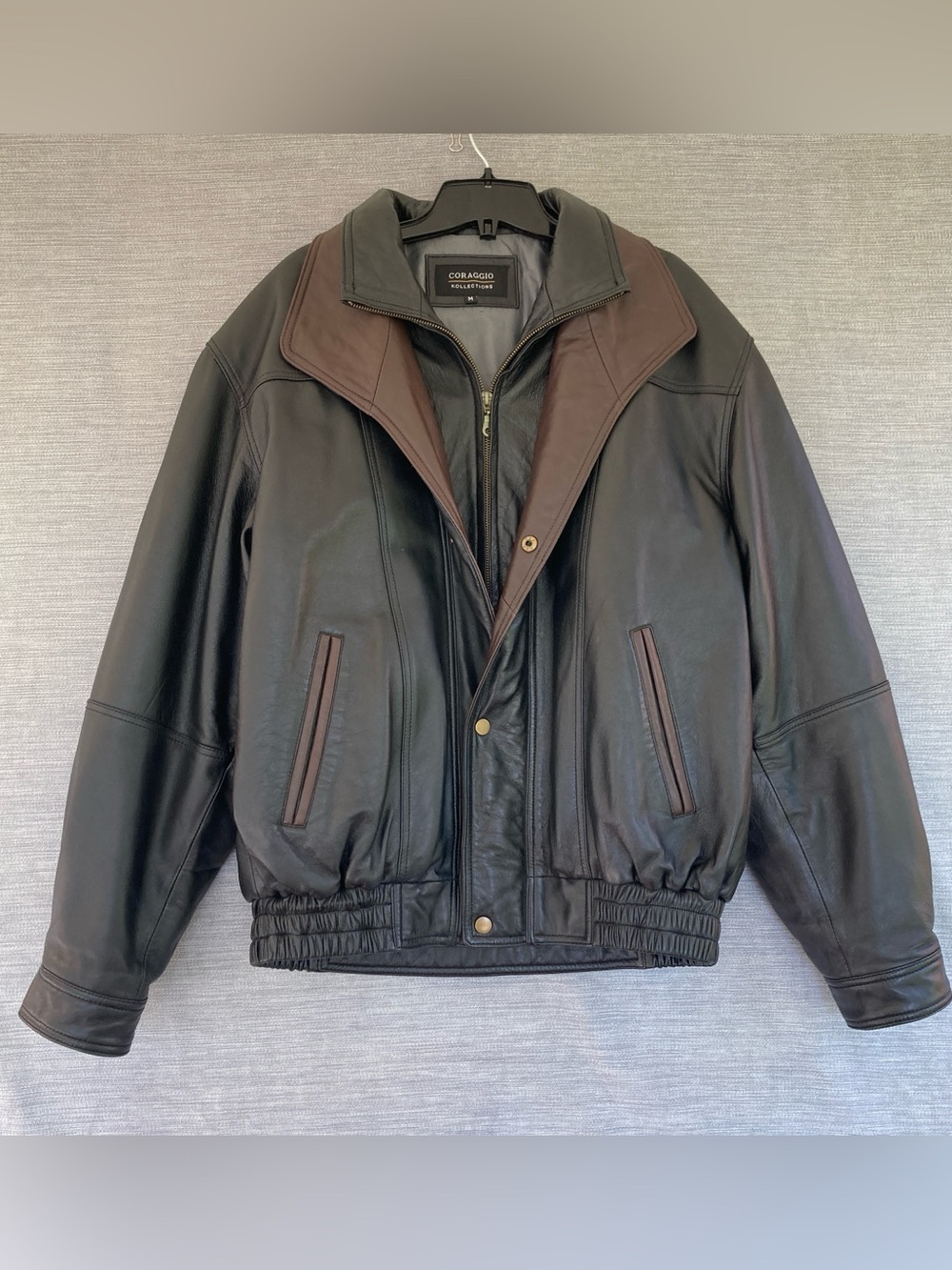 Men’s Corragio Leather Jacket Black Brown